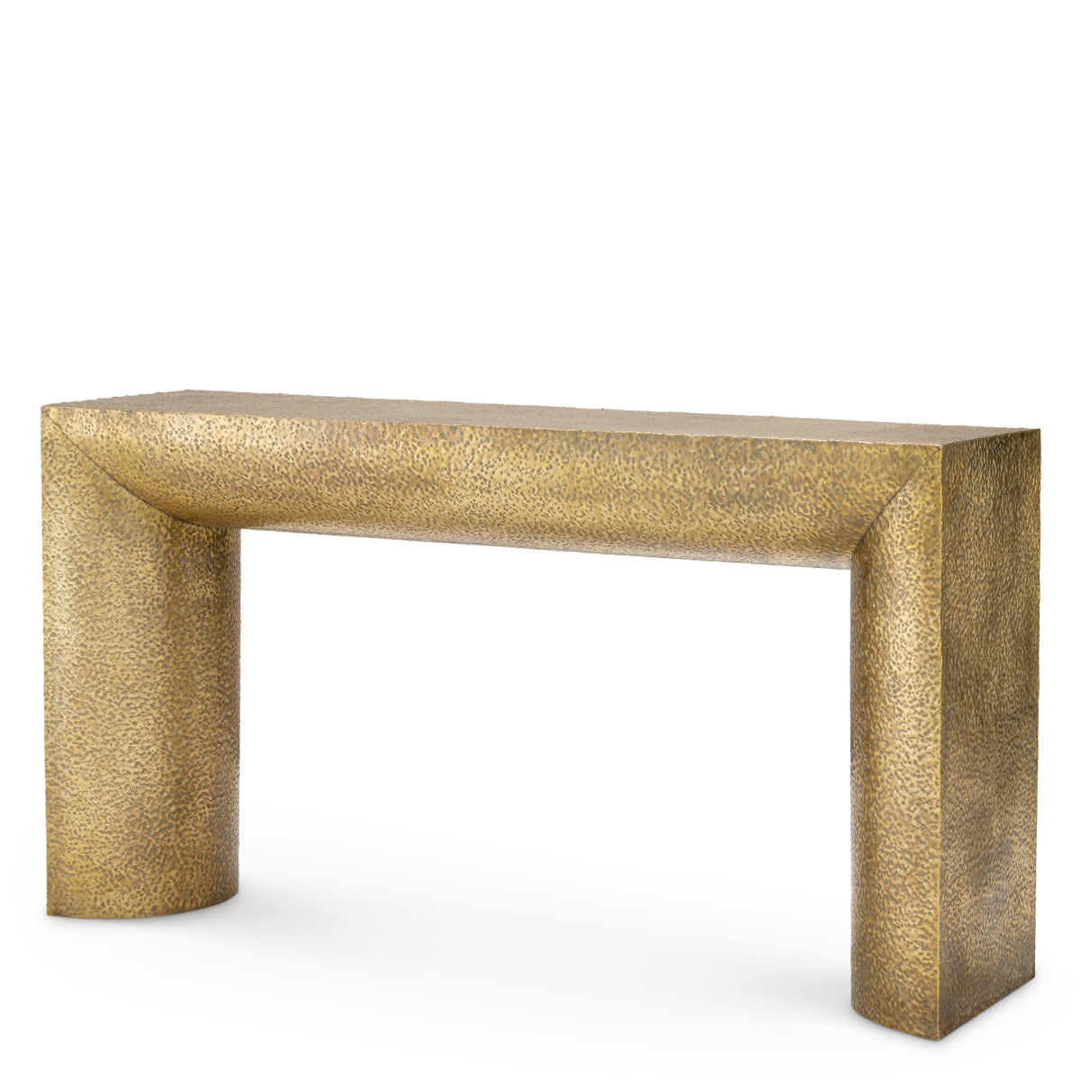 Gold Hammered Console Table Drayton | Cabothousefurniture.com