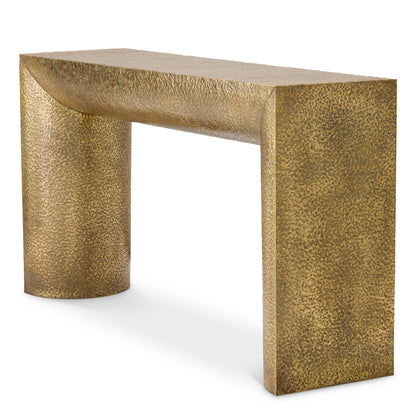 Gold Hammered Console Table Drayton | Cabothousefurniture.com