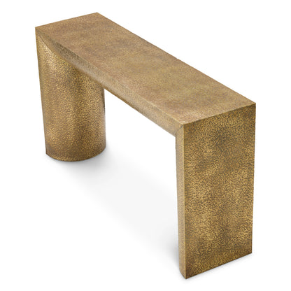 Gold Hammered Console Table Drayton | Cabothousefurniture.com