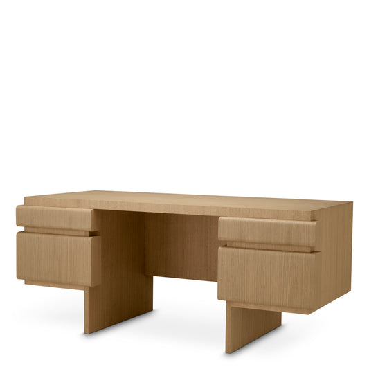 Natural Oak Veneer Desk Colston | Cabothousefurniture.com