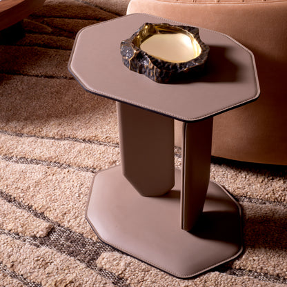 Leather Wrapped Side Table Maurizio