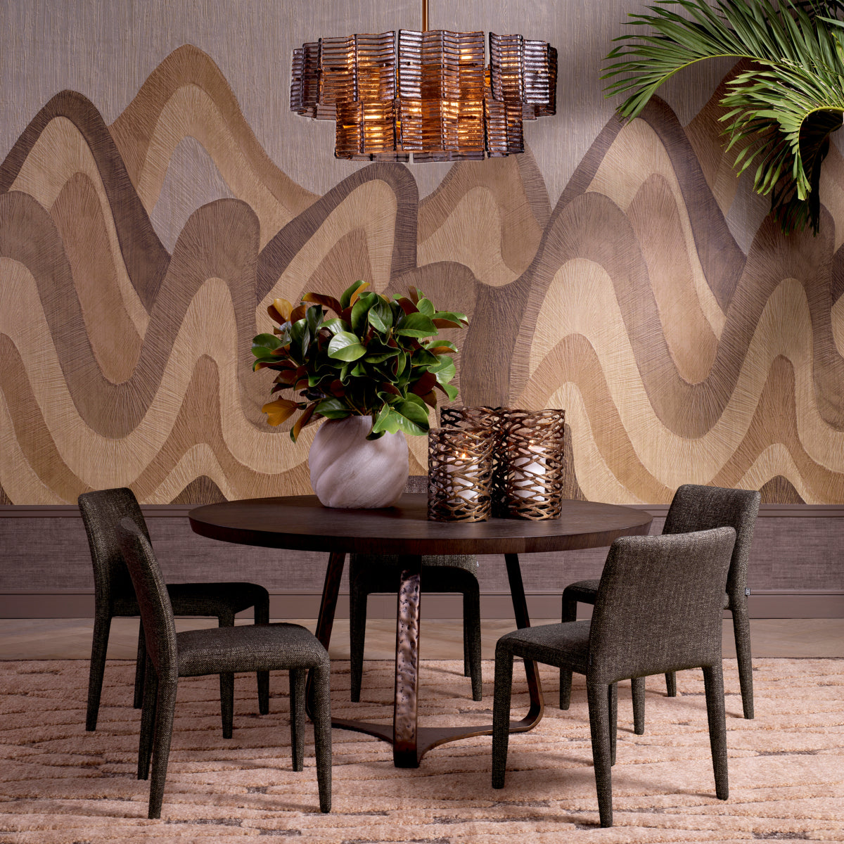 Ribbed Glass Chandelier Silvano | Cabothousefurniture.com