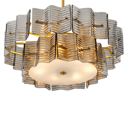 Ribbed Glass Chandelier Silvano | Cabothousefurniture.com