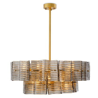 Ribbed Glass Chandelier Silvano | Cabothousefurniture.com