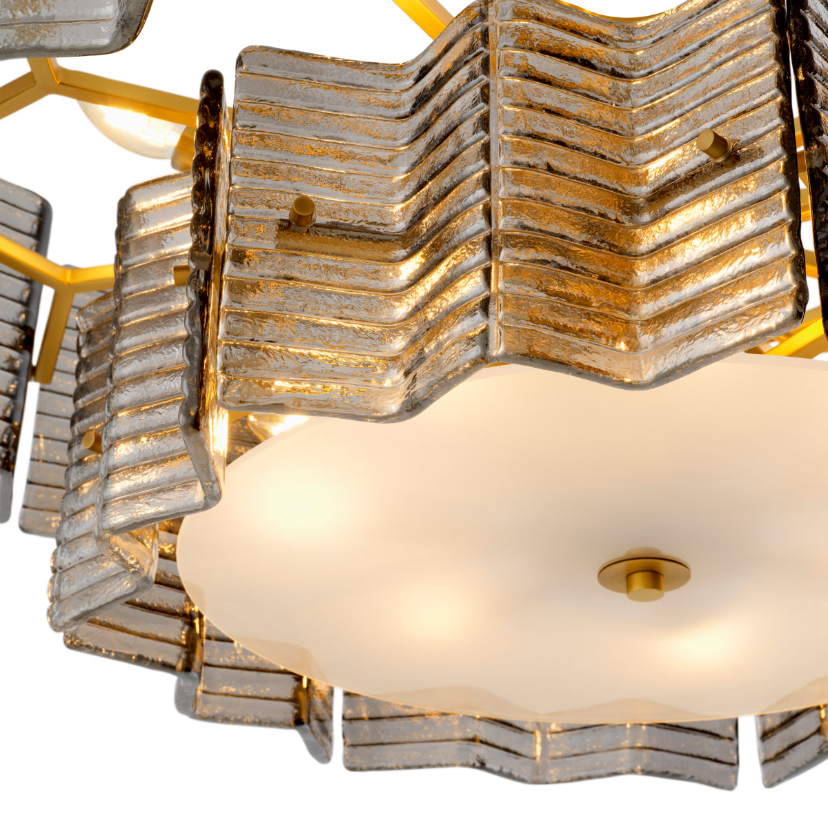 Ribbed Glass Chandelier Silvano | Cabothousefurniture.com