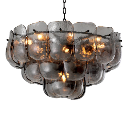 Thick Glass Metal Chandelier Gustave | Cabothousefurniture.com
