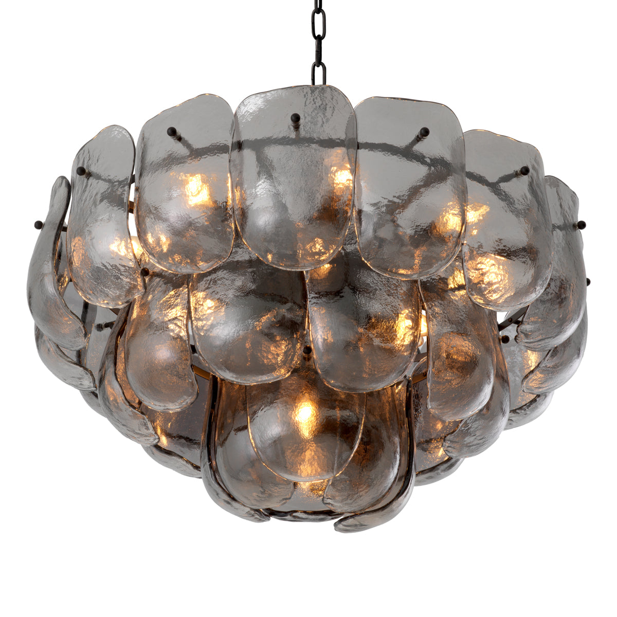 Thick Glass Metal Chandelier Gustave | Cabothousefurniture.com