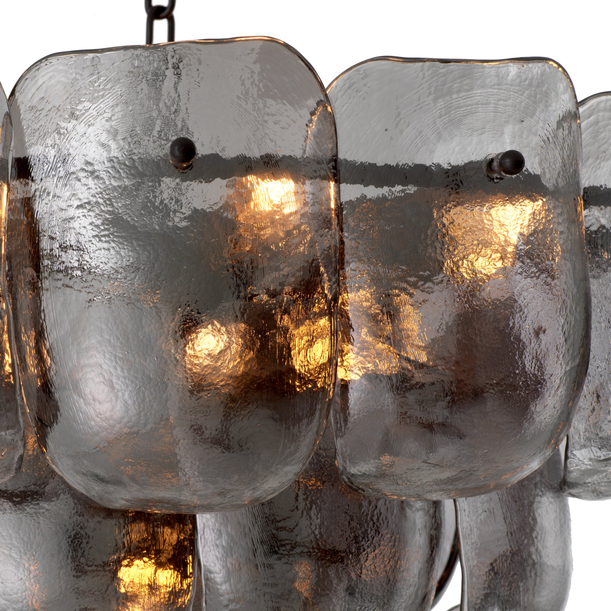 Thick Glass Metal Chandelier Gustave | Cabothousefurniture.com