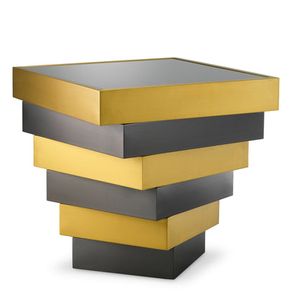 Smoke Glass Side Table Zamora | Cabothousefurniture.com