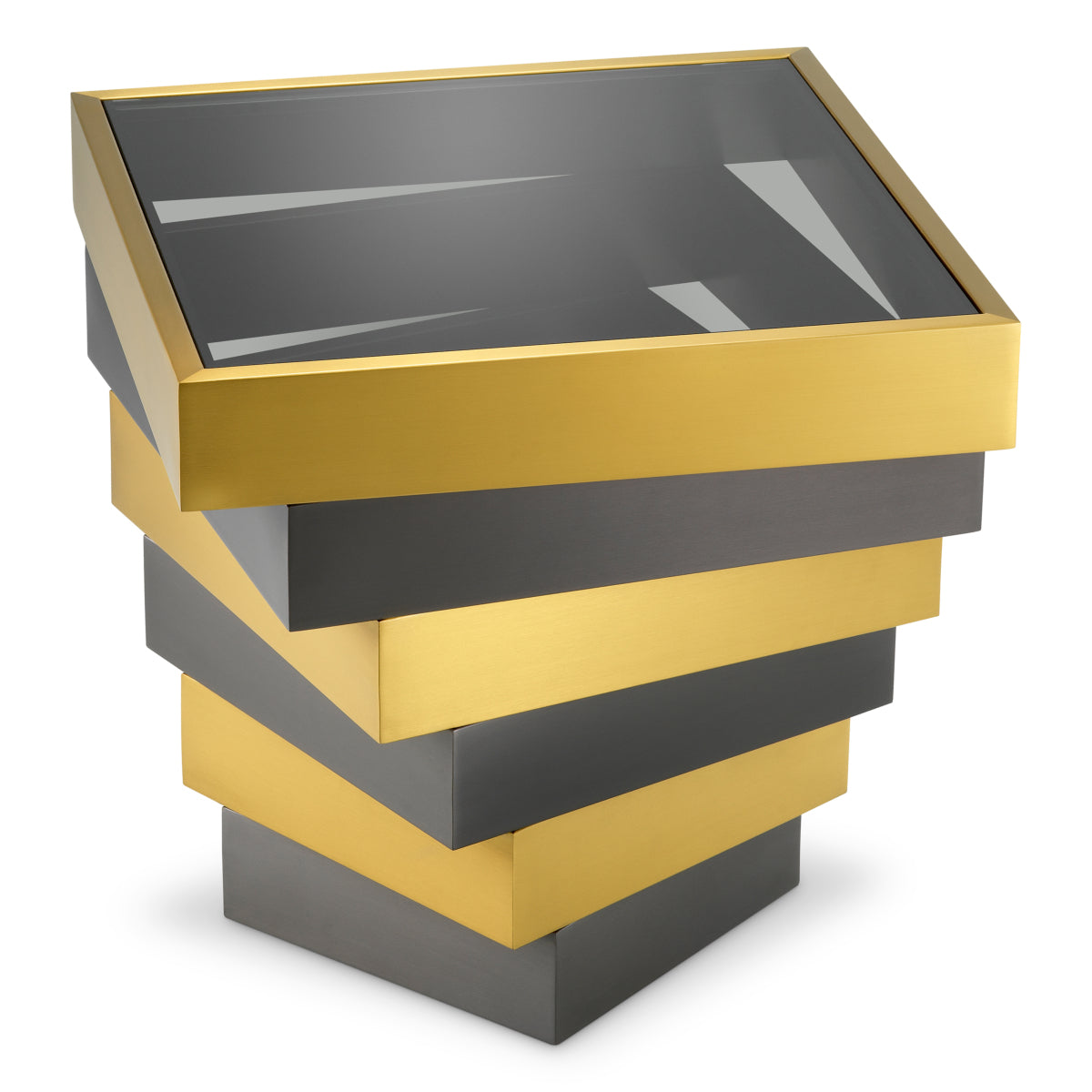 Smoke Glass Side Table Zamora | Cabothousefurniture.com