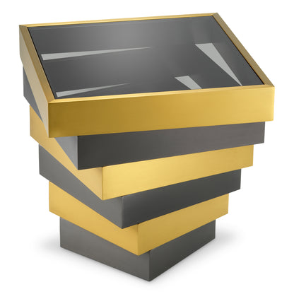 Smoke Glass Side Table Zamora | Cabothousefurniture.com