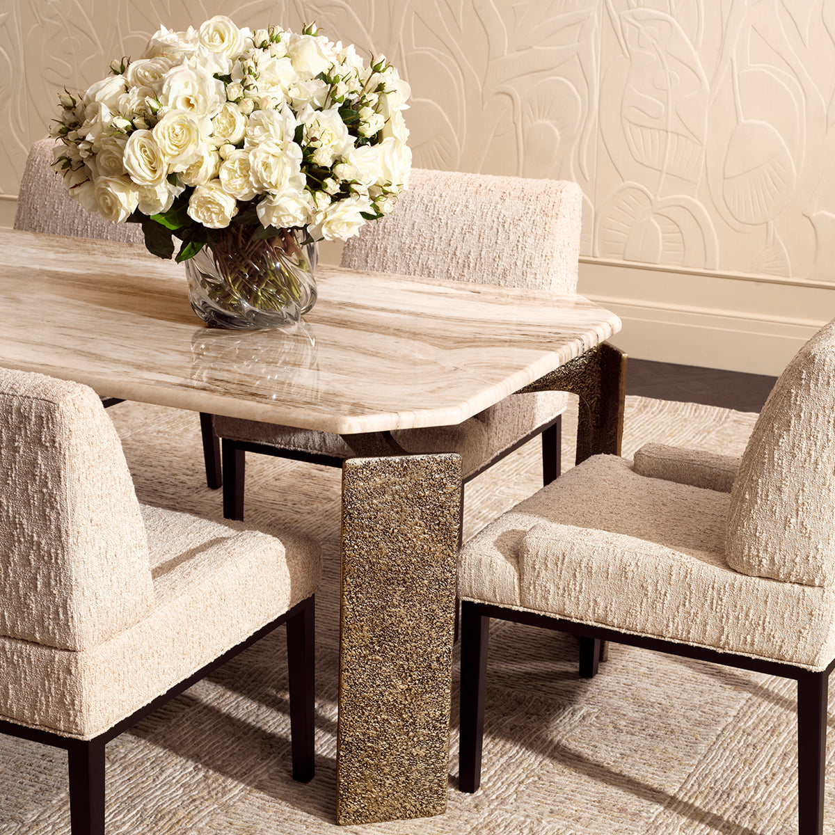 Marble Brass Dining Table Bodega | Cabothousefurniture.com