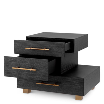 Black Oak 3-Drawer Nightstand Evendale