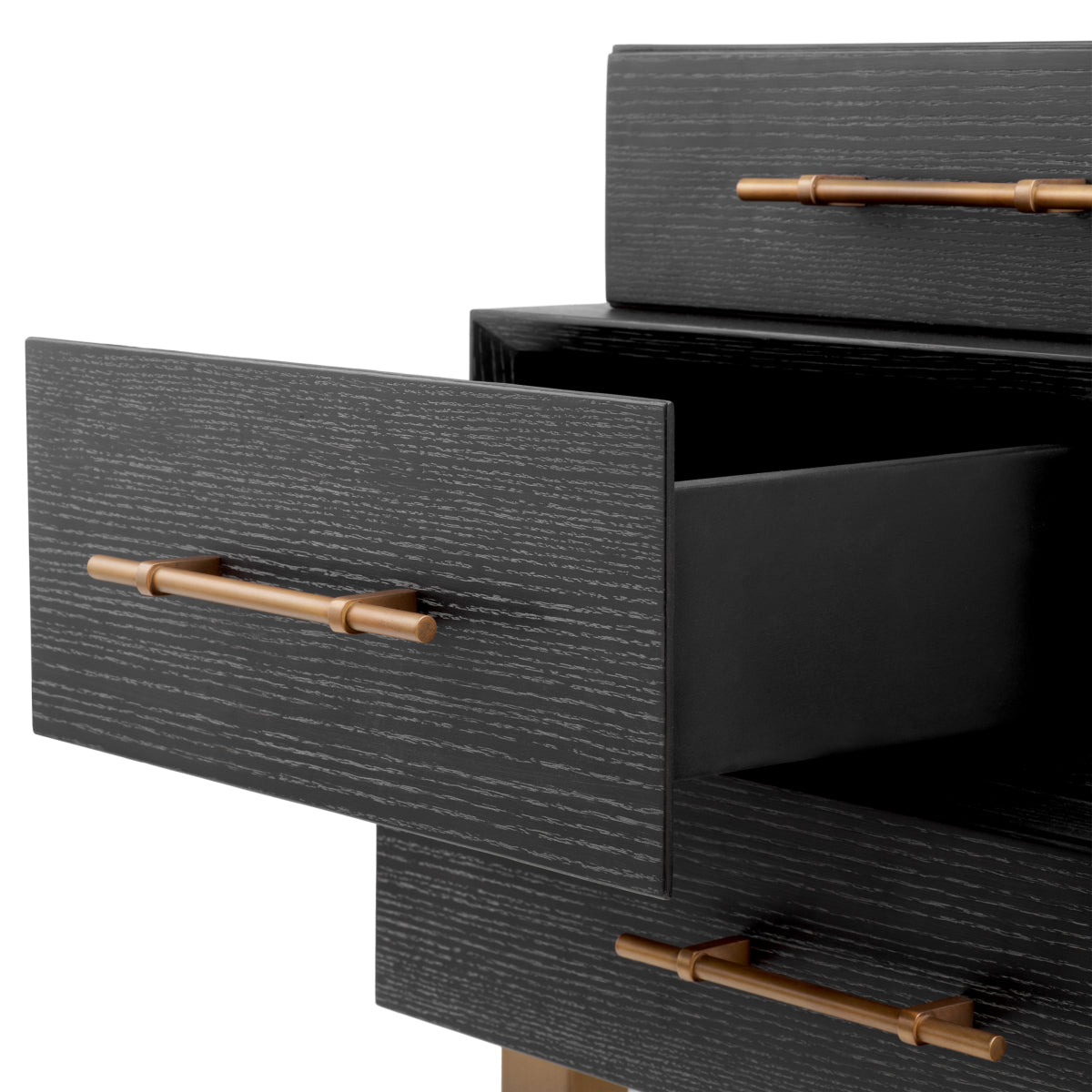 Black Oak 3-Drawer Nightstand Evendale