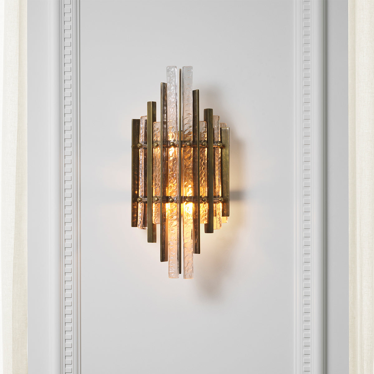 Glass Panel Wall Lamp Leonora | Cabothousefurniture.com