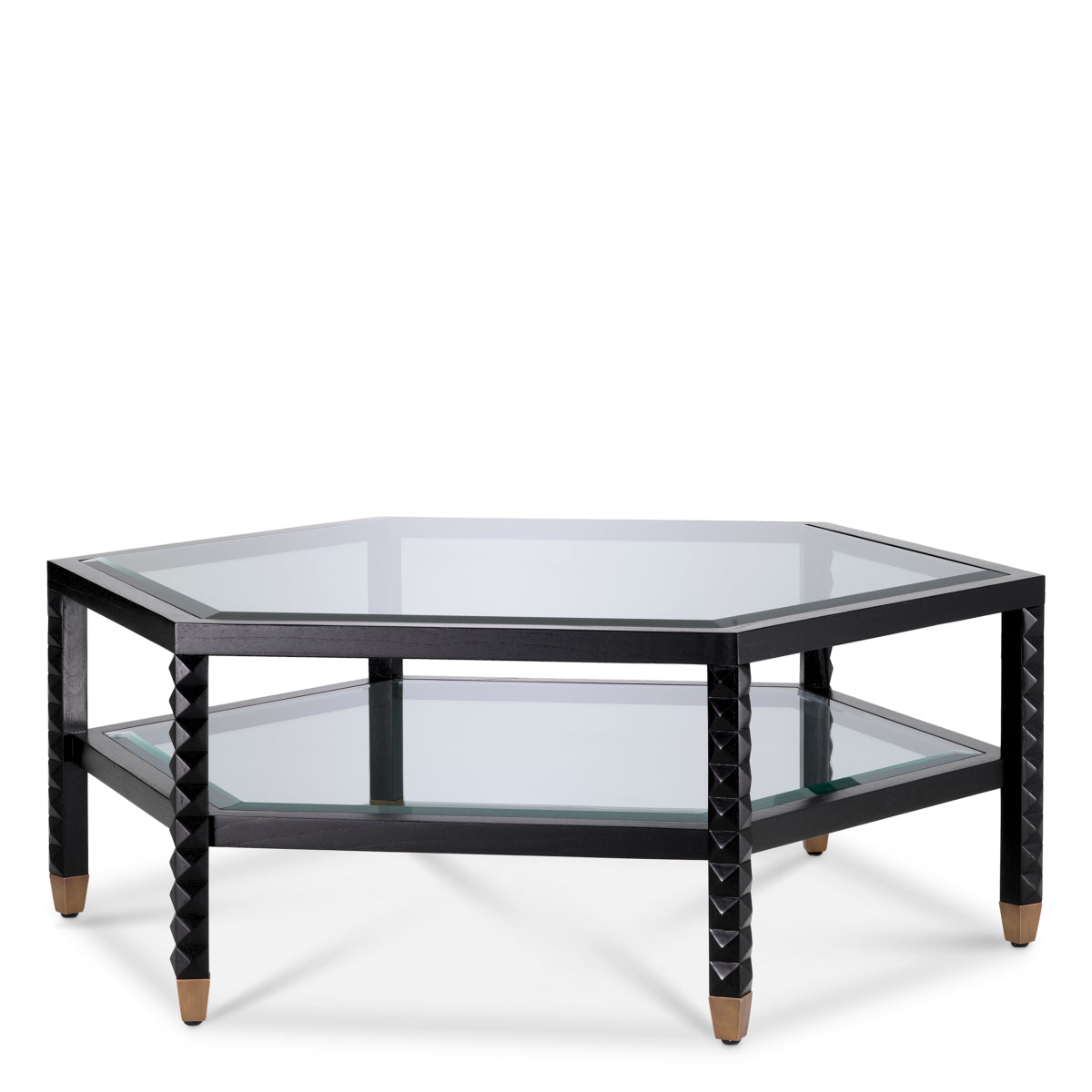 Black Hexagonal Coffee Table Cornelius | Cabothousefurniture.com