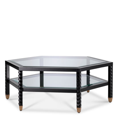 Black Hexagonal Coffee Table Cornelius | Cabothousefurniture.com