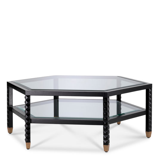 Black Hexagonal Coffee Table Cornelius | Cabothousefurniture.com