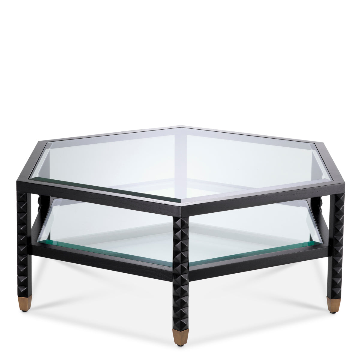 Black Hexagonal Coffee Table Cornelius | Cabothousefurniture.com