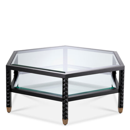 Black Hexagonal Coffee Table Cornelius | Cabothousefurniture.com