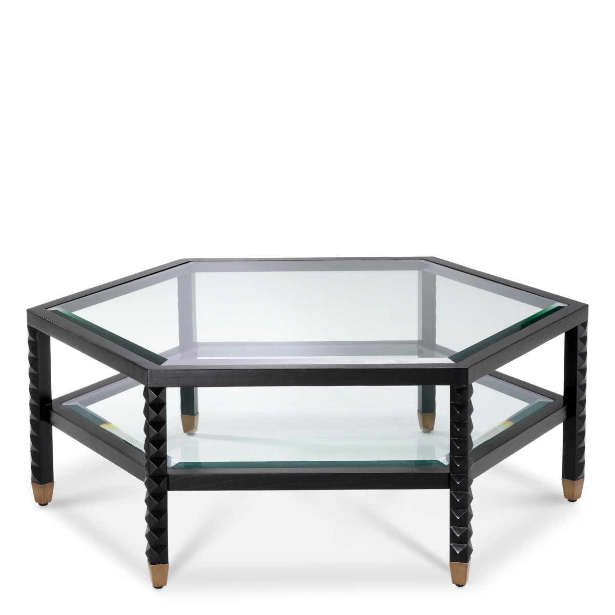 Black Hexagonal Coffee Table Cornelius | Cabothousefurniture.com