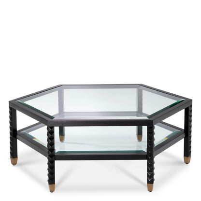Black Hexagonal Coffee Table Cornelius | Cabothousefurniture.com