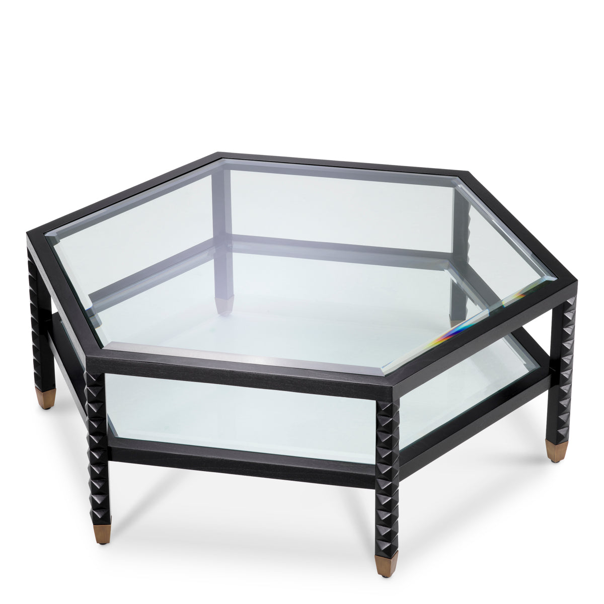 Black Hexagonal Coffee Table Cornelius | Cabothousefurniture.com