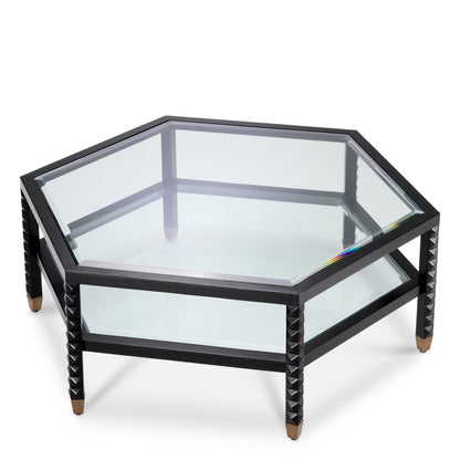 Black Hexagonal Coffee Table Cornelius | Cabothousefurniture.com