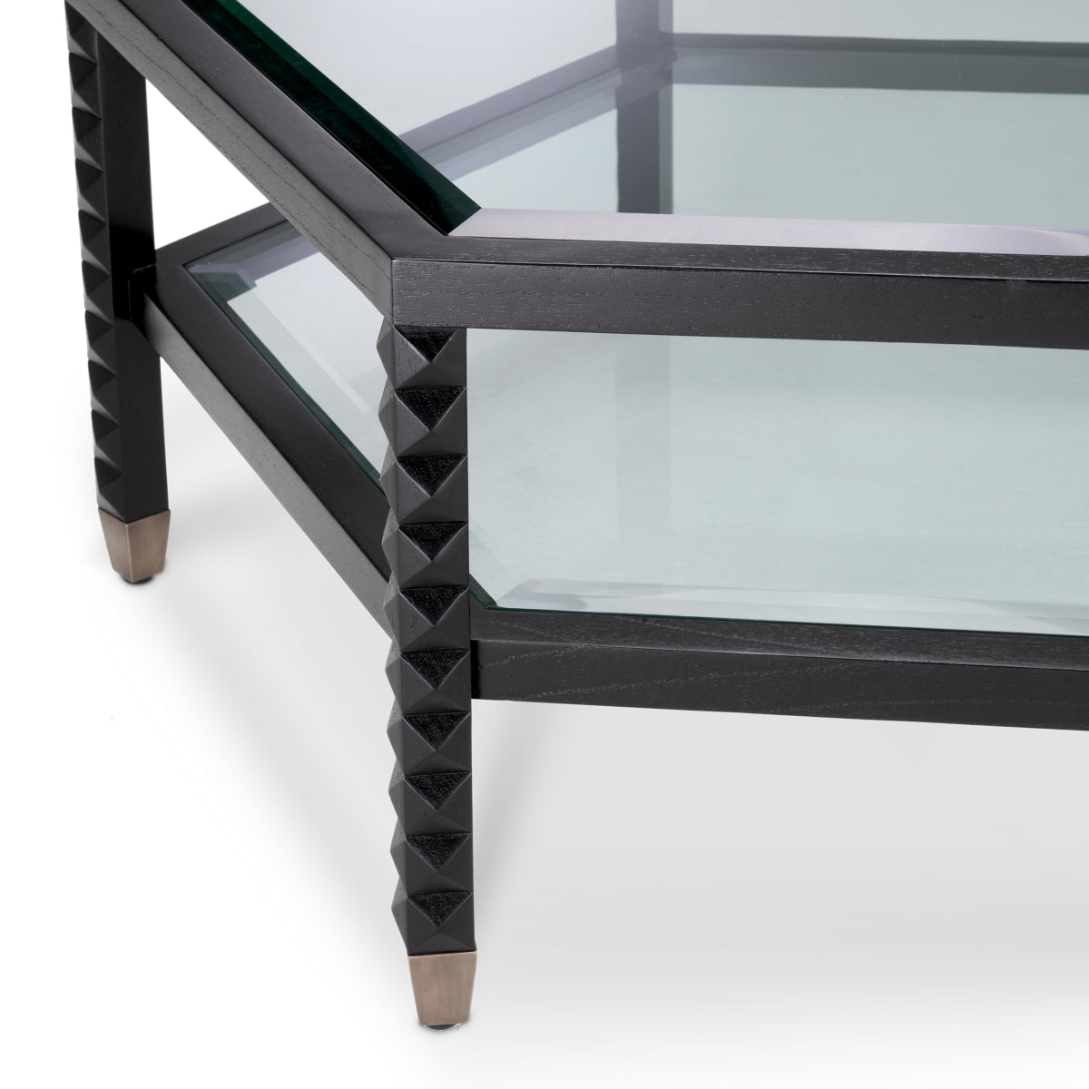 Black Hexagonal Coffee Table Cornelius | Cabothousefurniture.com