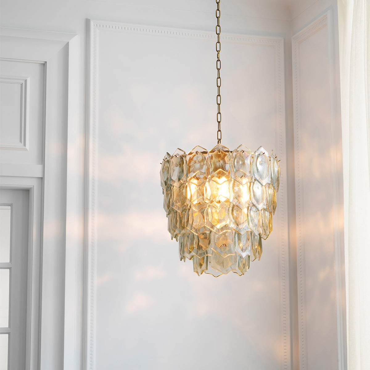 Layered Glass Chandelier Elias | Cabothousefurniture.com