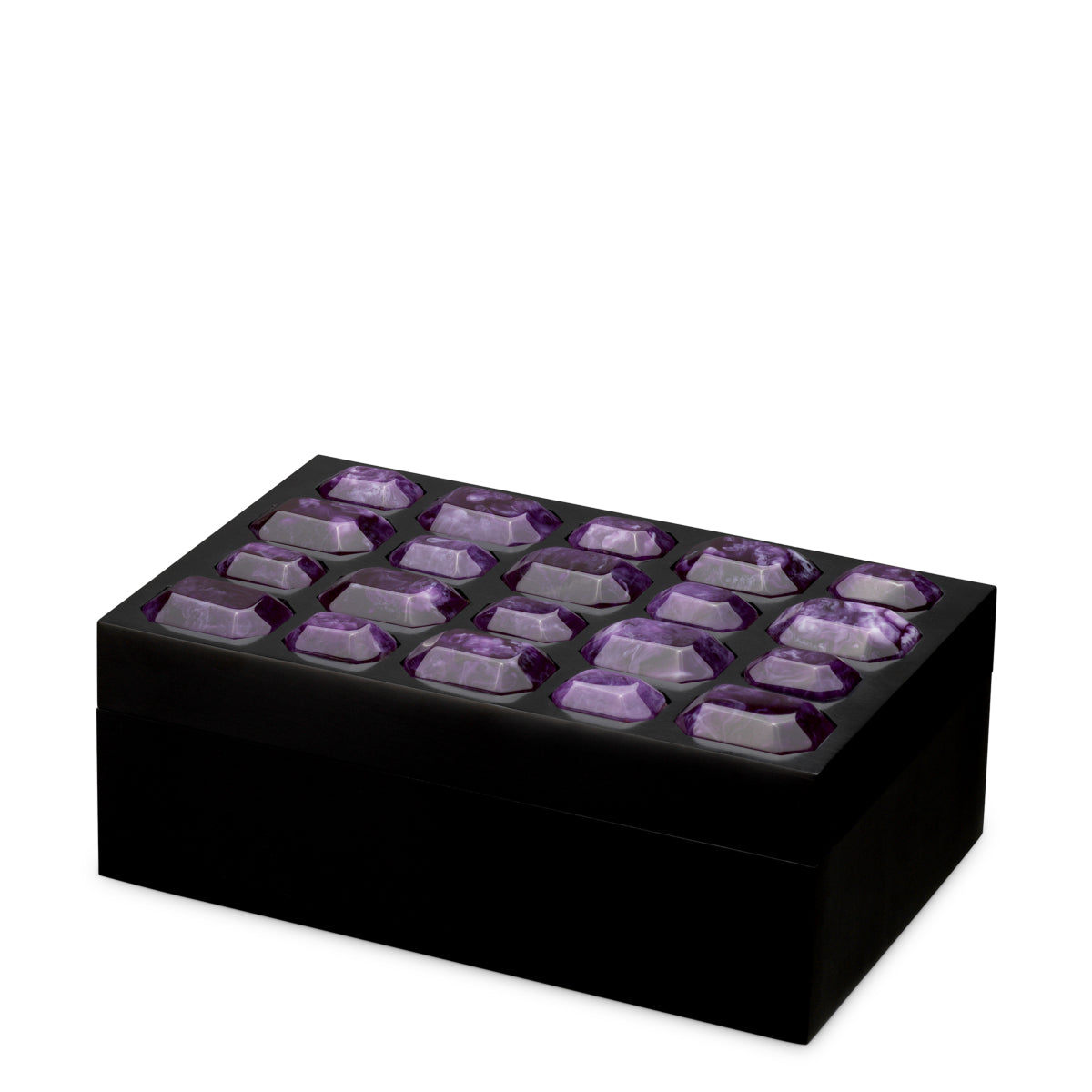 Black Faux Amethyst Box Lucida | Cabothousefurniture.com