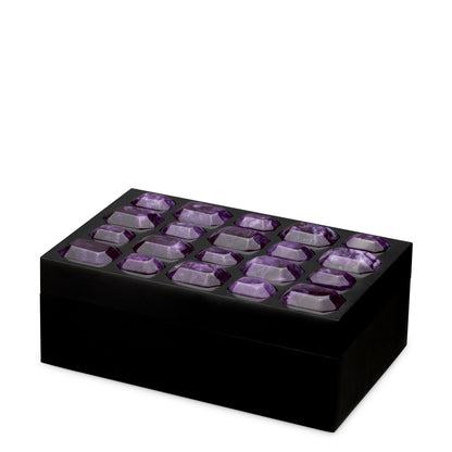 Black Faux Amethyst Box Lucida | Cabothousefurniture.com