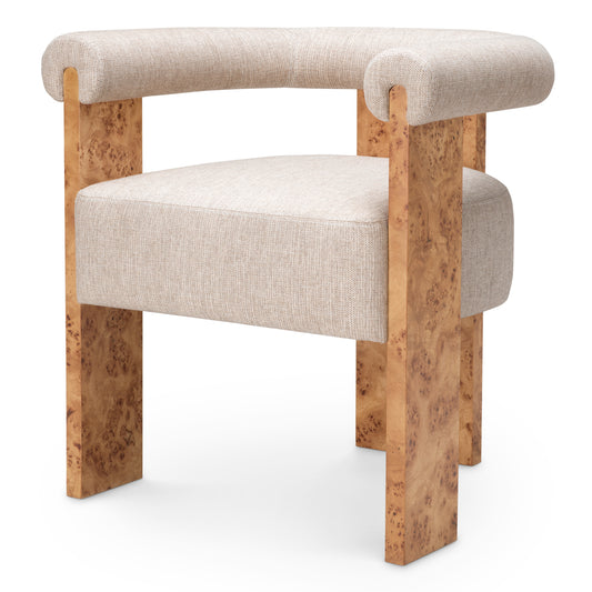 Light Brown Burl Dining Chair Percy | Cabothousefurniture.com