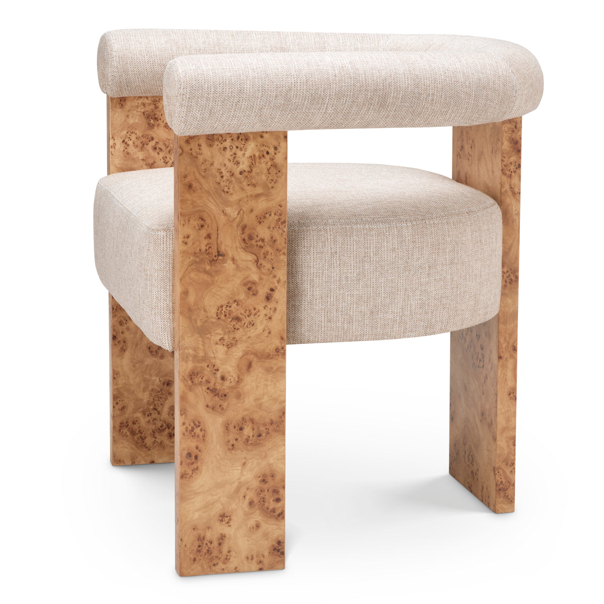 Light Brown Burl Dining Chair Percy | Cabothousefurniture.com