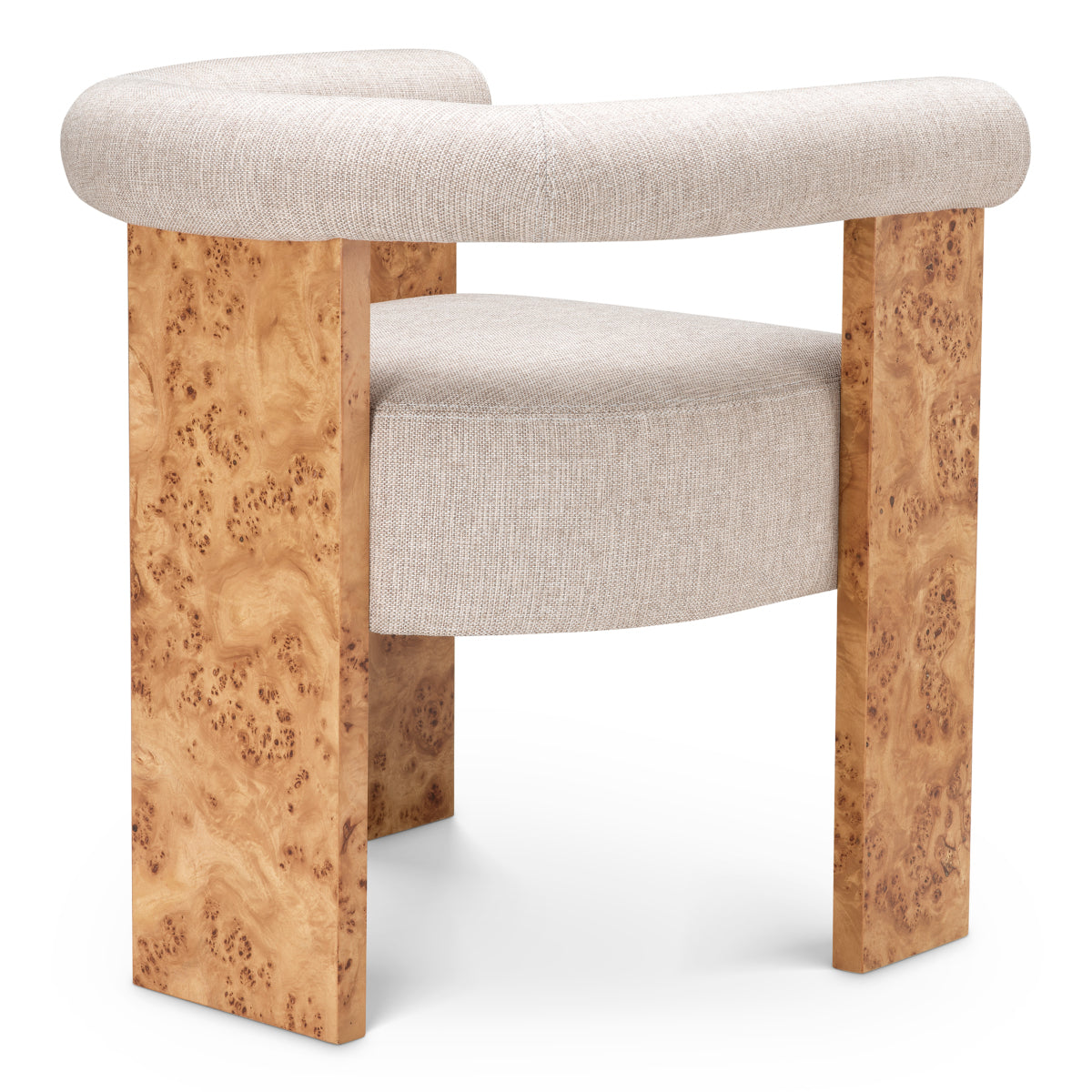Light Brown Burl Dining Chair Percy | Cabothousefurniture.com