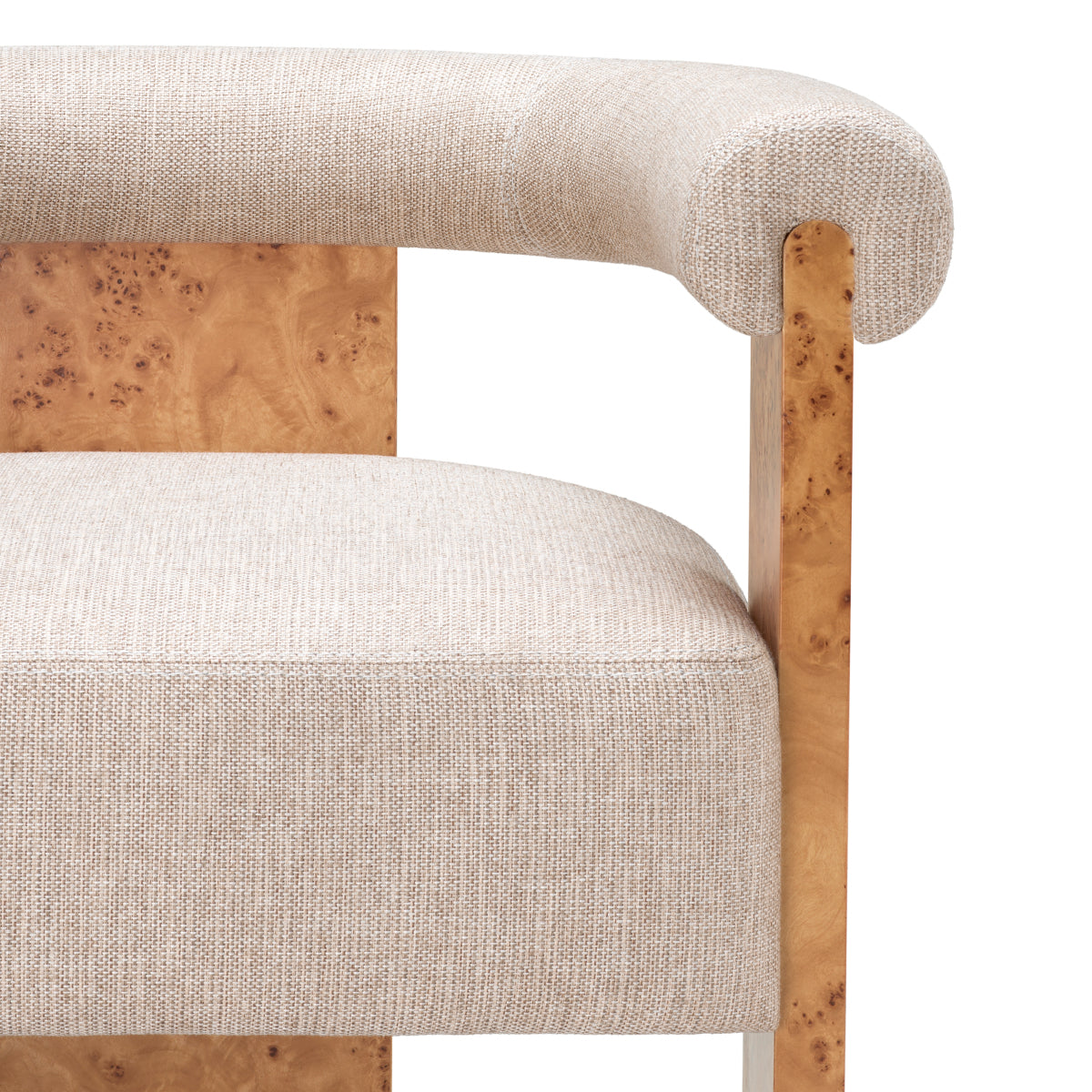 Light Brown Burl Dining Chair Percy | Cabothousefurniture.com