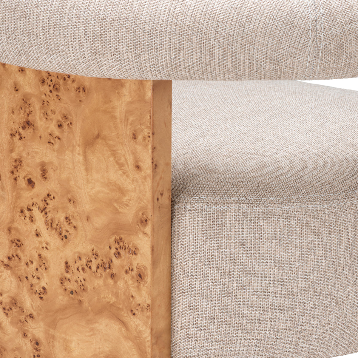 Light Brown Burl Dining Chair Percy | Cabothousefurniture.com