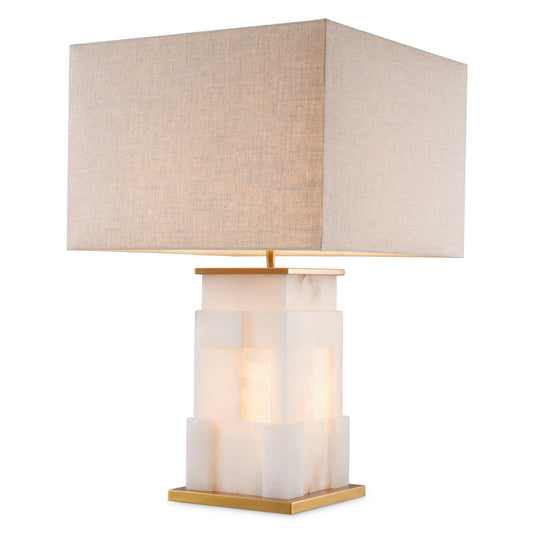 Alabaster Base Table Lamp Fabiano | Cabothousefurniture.com