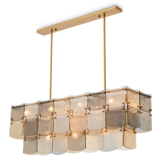 Rectangular Brass Chandelier Laurent | Cabothousefurniture.com