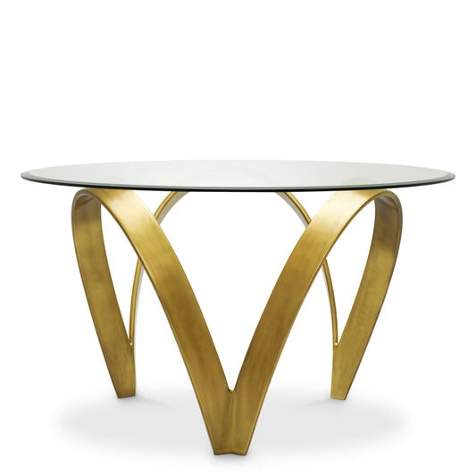 Sculptural Brass Dining Table Soquel | Cabothousefurniture.com