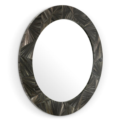 Round Straw Mirror Cassara