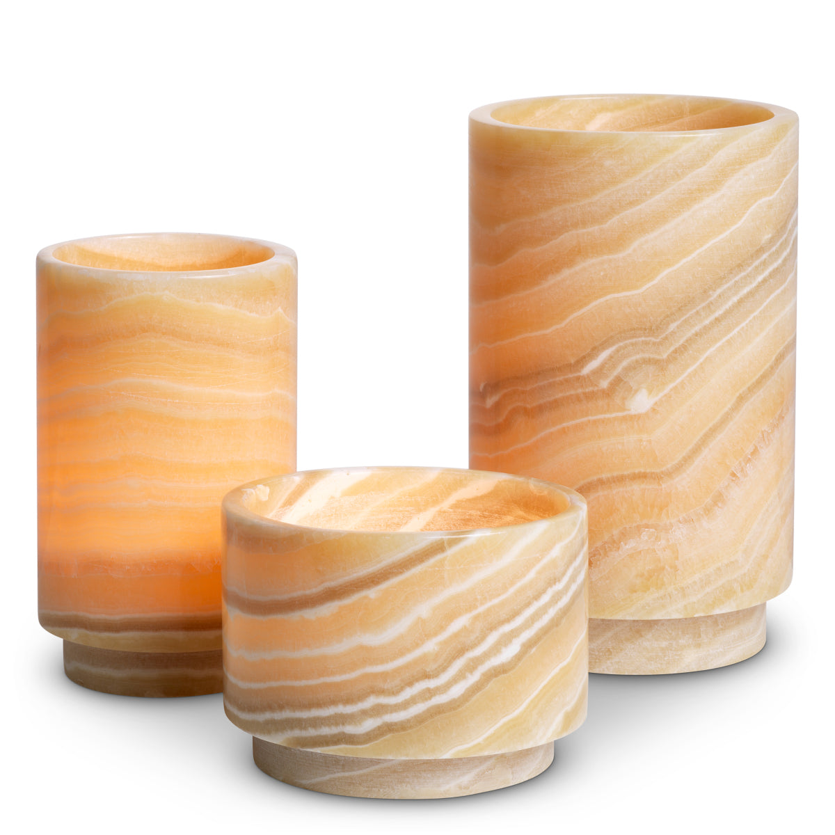 Natural Onyx Tealight Holders (3) Leonidas | Cabothousefurniture.com