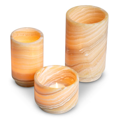 Natural Onyx Tealight Holders (3) Leonidas | Cabothousefurniture.com