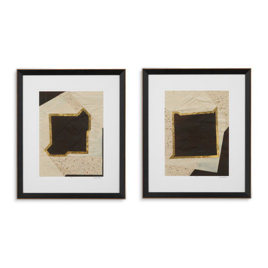 Modern Artwork Set (2) Creased Umber | Cabothousefurniture.com