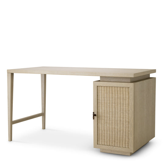 Rattan Door Wooden Desk Borchard | Cabothousefurniture.com
