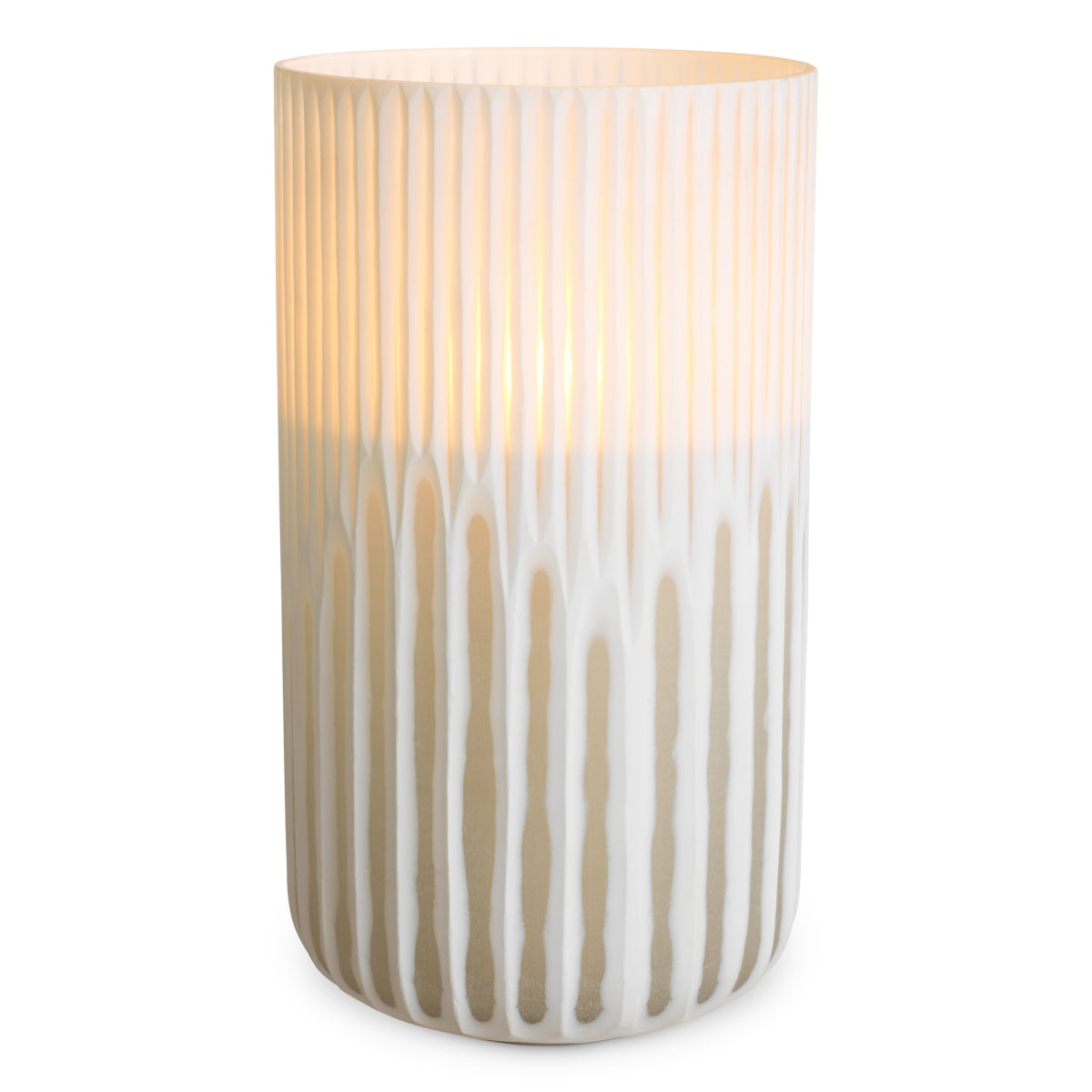 Off-white Glass Hurricane Westgrove | Cabothousefurniture.com