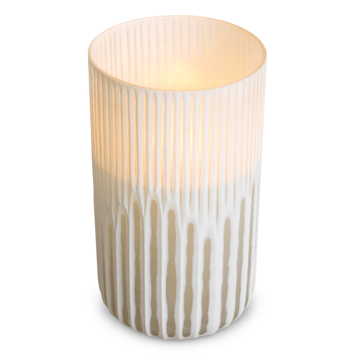 Off-white Glass Hurricane Westgrove | Cabothousefurniture.com