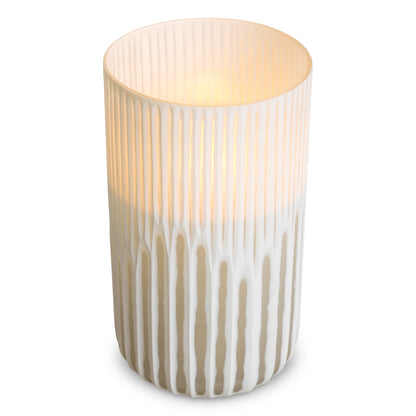 Off-white Glass Hurricane Westgrove | Cabothousefurniture.com