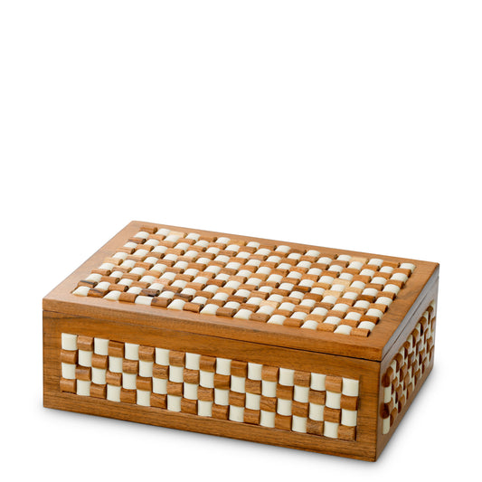 White Brown Wooden Box Cavendish | Cabothousefurniture.com