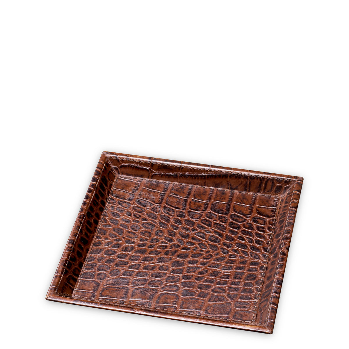 Croco Leather Trays (2) Scaleo | Cabothousefurniture.com
